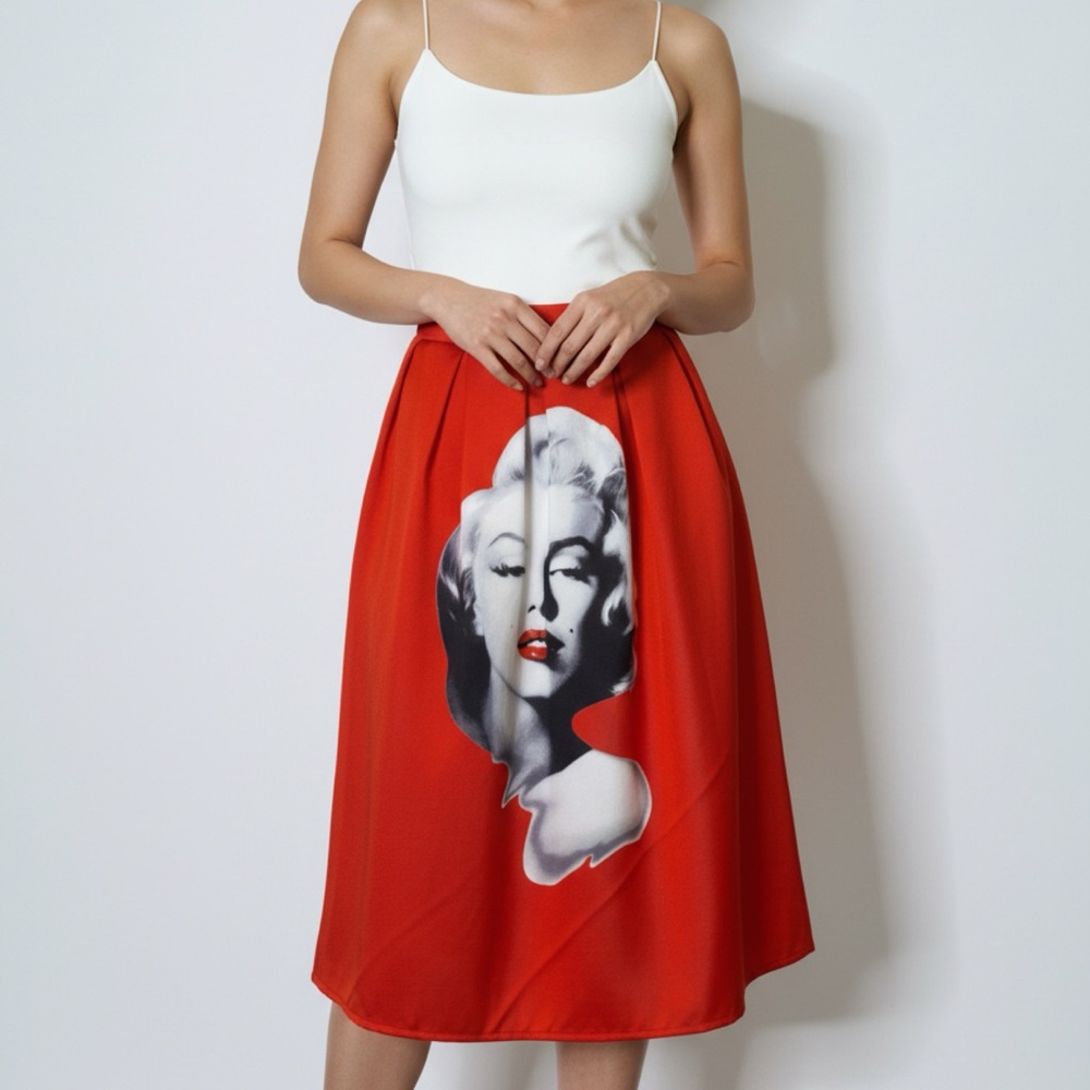 Andy Warhol Marilyn Monroe Print Maxi Skirt (M)